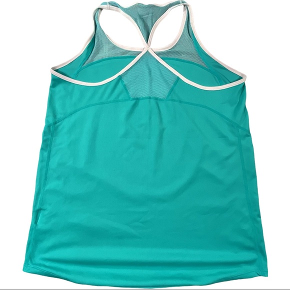 Nike size large Dri-Fit teal polyester racerback tank with netting around top - Picture 4 of 8
